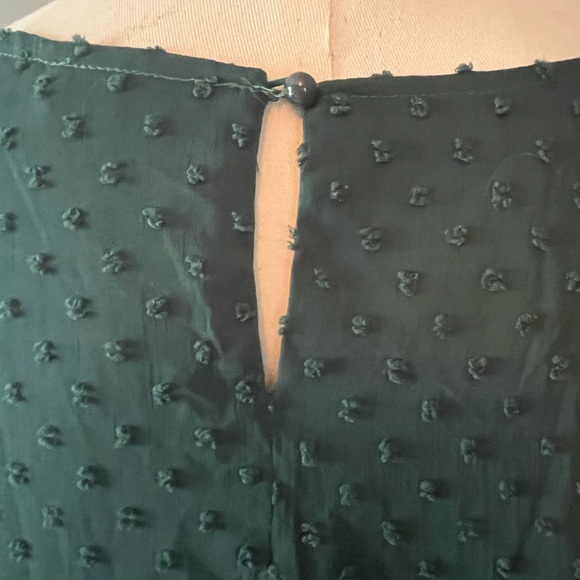 Pretty Garden Green Long Sleeve Tiered Baby doll Style Top Sz Medium - Picture 4 of 8